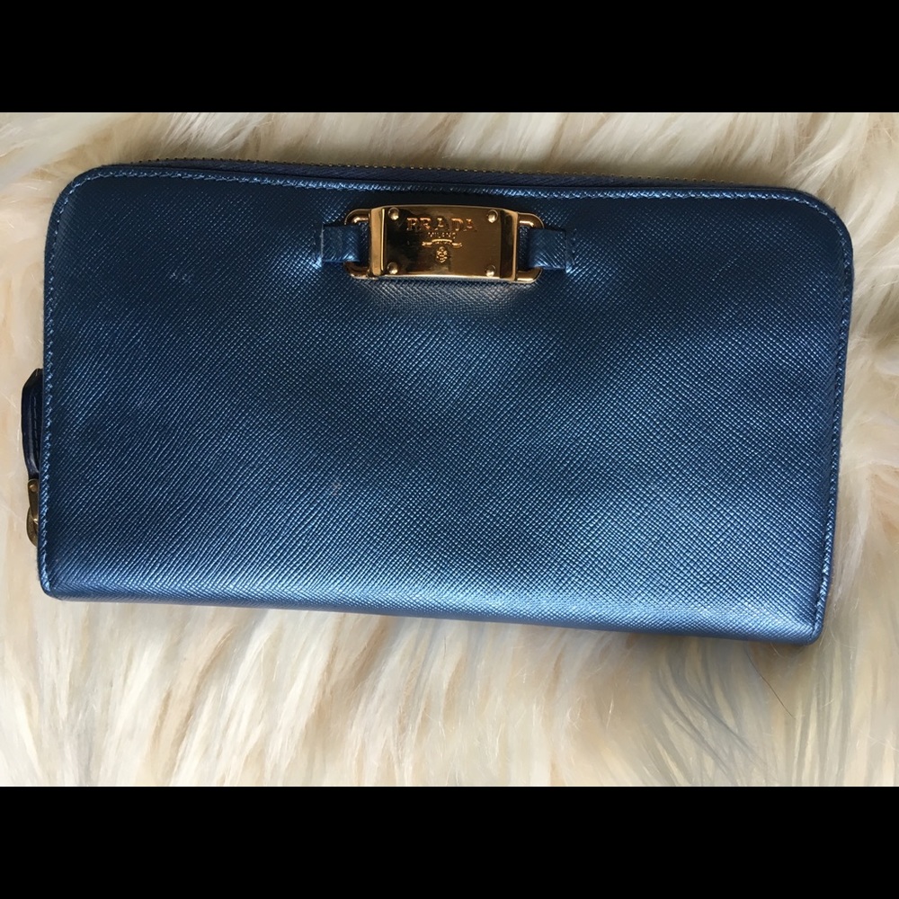 Prada zip around wallet